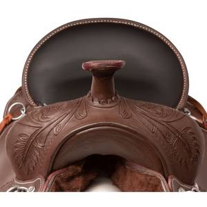 Hecho a mano de cuero genuino Western Endurance Trail Horse Saddle Horn Cómodo ecuestre Horse Riding Tack Set incluye - Product Image 5