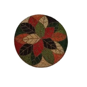 ที่ไม่ซ้ำกันอินเทรนด์ทรงกลมการออกแบบแฟนซีสีดำและสีขาวเย็บปักถักร้อย Placemats ดูโบราณที่ทำด้วยมือบนโต๊ะอาหารตกแต่ง Placemats - Product Image 5