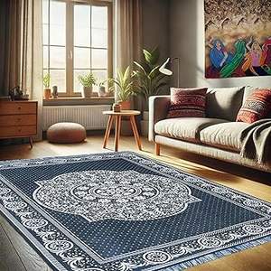 Tapis chenille 5x7 pieds | Tapis en velours doux pour salon, hall et chambre à coucher | Tapis de sol pour la maison | Designer Dari for Floor - Product Image 5