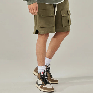 Pantalones cortos cargo multibolsillo de forro polar de algodón pesado personalizados para hombre al por mayor - Product Image 4