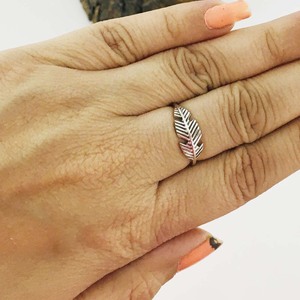 Bijoux fins de mariage 925 bagues en feuille d'argent bague minimaliste en argent sterling 925 minimaliste mignon 925 bagues en argent pour filles - Product Image 6