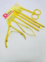 Pousse-cuticules double extrémité Dorlon plaqué or mat, logo personnalisé, en acier inoxydable réutilisable, ciseaux à cuticules, coupe-cuticules