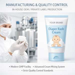 Crème anti-irritations pour bébés sous marque privée, formule barrière protectrice, apaisante pour peaux sensibles, soin nourrissant, fabricant OEM de produits pour bébés - Product Image 4
