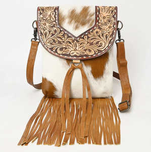 Elegante nuevo bolso de cuero de piel de vaca con flecos occidentales hecho a mano tallado a mano bohemio único para mujeres hombro de verano - Product Image 6