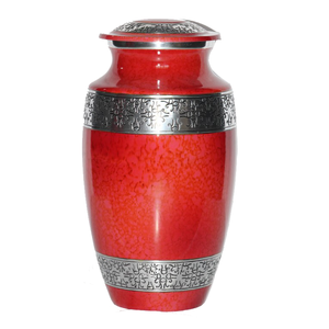 Urnas de cremación para adultos de aluminio de alta calidad con Peltre y color azul cielo acabado para cenizas humanas suministro funerario de Metal - Product Image 5