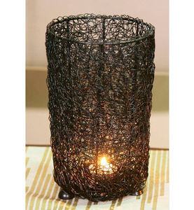 Portavelas de luz de té votiva colgante de alambre de Metal en diseño atractivo decoración de boda un diseño único forma personalizada de Color dorado - Product Image 4