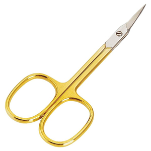 Ciseaux à cuticules de qualité supérieure extra tranchants incurvés Pointe pointue Poignée à revêtement doré Ciseaux de beauté et de soins personnels - Product Image 1