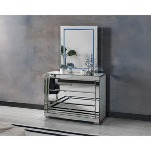 Ensemble de chambre à coucher contemporain en métal avec armoire miroir, taille King Size, de fabricant turc, pour la maison, vente en gros et exportation - Product Image 2