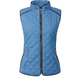 เสื้อกั๊กขนเป็ดสำหรับผู้หญิงใส่ออกกำลังกายในฤดูหนาวเสื้อกั๊กขนเป็ดผ้าแฟนซีพองฟูไนลอนผ้าโพลีเอสเตอร์น้ำหนักเบามีซิปสำหรับผู้หญิง - Product Image 1