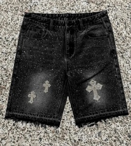 กางเกงขาสั้นผ้ายีนส์ซักได้สำหรับผู้ชายกางเกงขาสั้นแบบแห้งเร็วสำหรับ2025ผ้าคอตตอน100% พิมพ์ลาย3D งานตามสั่ง - Product Image 1