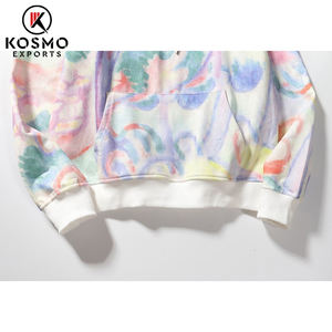 Tie Dye Design personnalisé unisexe 100% coton sweat à capuche en polaire française lourde avec cordon de serrage de grande taille - Product Image 6