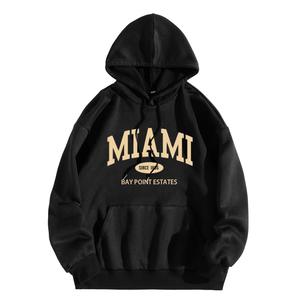 Sudadera con Capucha Miami Bay Point Estates para Hombre, Oversize, de Algodón French Terry, Casual, Otoñal, con Bolsillo - Product Image 3