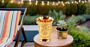 Gobelet en laiton gaufré de créateur, 8.5 onces, verres à boire, fournitures de fête - Product Image 3