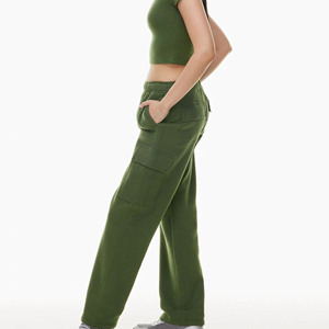 Brand New Design Custom High Quality Women's Winter Elastic Waist Flat Front Soft Straight <b>Trousers</b> for Workout - Product Image 4