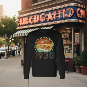 Camiseta de manga larga unisex con cuello redondo Chicago Italian Beef Since 1930, ropa promocional - Product Image 3