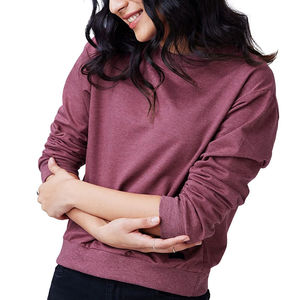 Crewneck <b>Women's</b> <b>Sweatshirt</b> Custom Logo With Long Sleeve <b>Women's</b> Custom Color Slim Fit Sherpa Fleece <b>Sweatshirts</b> - Product Image 2