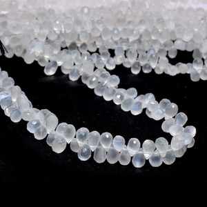 Cuentas de Piedra Lunar Blanca Natural Facetadas en Forma de Lágrima, 7x5mm, Cuentas Sueltas de Piedra Blanca Briolette para Fabricación de Joyas DIY - Product Image 6