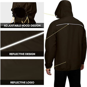แจ็กเก็ตกันลมผ้ายีนส์แนววินเทจของผู้ชายมีซิปปิดแต่งลายสีพื้น-เสื้อนอกฤดูหนาว - Product Image 3