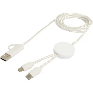 Cable 5 en 1 de 150 cm, de Plástico Reciclado, para Sincronización de Datos y Carga Rápida de 27 W, Gadget USB Promocional - Product Image 6