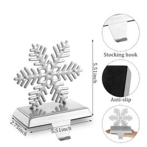 Supports décoratifs de bas de Noël de flocon de neige de Noël modernes cintre de bas de flocon de neige en métal pour la meilleure vente - Product Image 2
