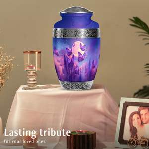 Urna de cremación de mariposa púrpura para cenizas humanas Mujer adulta, urnas para cenizas humanas Urnas de cremación grandes para cenizas Hombre adulto - Product Image 2