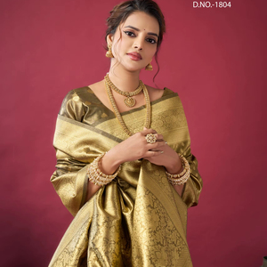 Saree Zari en soie pure et douce de créateur tissage traditionnel pakistanais tenue de fête de mariage pour femmes saree indien pakistanais - Product Image 4