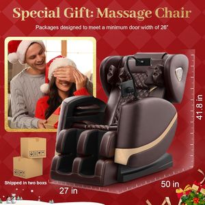 Sillón de Masaje con Mecanismo de Ondas Sincronizadas Único, Reclinable de Gravedad Cero para Todo el Cuerpo, con Riel para Yoga y Estiramiento, Modo de Control por Voz y Reposapiés Automático - Product Image 2