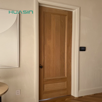 Porte intérieure battante moderne en bois massif, design personnalisé Huasin, pour villa, hôtel, chambre.