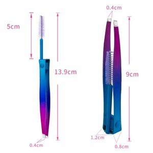 Pince à épiler à sourcils colorée en acier inoxydable cheveux fins beauté épilation outil de maquillage pinces à sourcils inclinées tondeuse à sourcils - Product Image 2