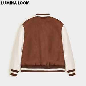 Venta caliente béisbol Varsity chaqueta para hombres otoño 2024 moda transpirable Stand Collar High Street prendas de vestir exteriores poliéster/algodón - Product Image 5