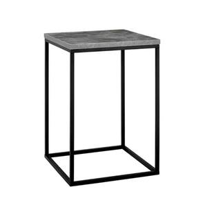 Table basse latérale en fer carré de meubles de salon modernes nordiques avec le dessus en marbre naturel - Product Image 1