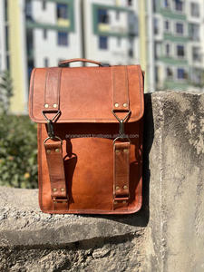 Main En Cuir Véritable Sac À Dos Vintage En Cuir Brun Sac À Dos Ordinateur Portable Sacs Unisexe - Product Image 4