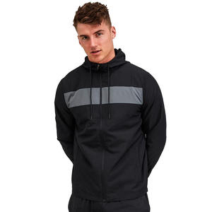 Customized Lightweight Men's Outdoor <b>Windbreaker</b> Jacket <b>Black</b> Waterproof Canvas with Zipper on Sale - Product Image 1