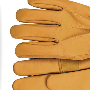 Gants d'hiver en cuir pour homme en véritable peau de mouton, doublure entièrement en polaire, longs et élégants - Product Image 2