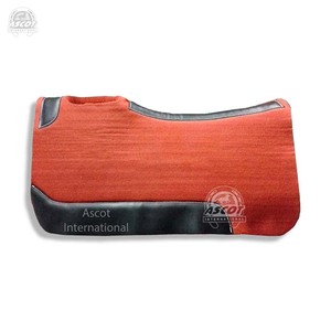 Almohadilla de sillín de lana de fieltro sintético occidental al por mayor con cuero para equipo de equitación con logotipo personalizado - Product Image 1