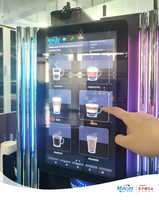 Machine à café expresso de qualité commerciale, sur table, écran tactile LCD 15,6 pouces, pompe magnétique, pression 9 bars, acier inoxydable