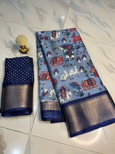 ผ้าส่าหรีผ้าไหมเนื้อนุ่มดีไซน์ทันสมัยผ้าคอตตอนขอบจาริทอสำหรับงานปาร์ตี้เสื้อผ้าอินเดียปากีสถาน - Product Image 5