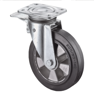 Heavy-Duty 125mm Swivel Caster for Furniture 220kg Load Capacity Total <b>Lock</b> Rubber 138mm X 110mm BS Casters 125mm <b>Wheel</b> Diameter - Product Image 3