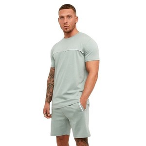 Ensemble d'été pour hommes t-shirt avec short assorti ensembles de shorts de gymnastique pour hommes t-shirt et ensemble court hommes et femmes et logo unisexe à manches courtes - Product Image 1