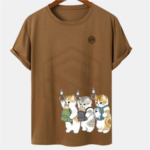 Camisetas de Verano para Hombre, Impresión de Logotipo Personalizado, Diseño en Blanco, Patrón Sólido, MOQ Bajo, Tela de Algodón de 220 Gramos, Transpirable - Product Image 1