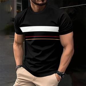 Verano Casual hombres 3D impreso 100% algodón camisetas Simple moda manga corta suelta cuello redondo jerseys transpirable sostenible - Product Image 2