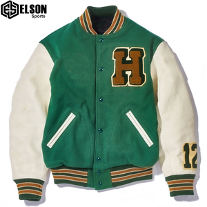 Veste universitaire de qualité supérieure manches en cuir Chenille broderie collège Baseball veste universitaire Letterman pour hommes pour hommes - Product Image 1