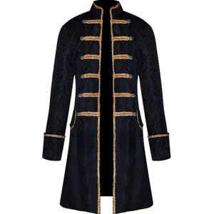 Elegante Frac Azul Renacentista con Detalles Bordados, Estilo Victoriano Clásico, Traje para Ceremonias - Product Image 3