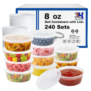 Contenitori per Zuppa da 8 oz (3H) - Confezione da 480 Pezzi, Adatti per Freezer e Microonde, Senza BPA, in PP, Impilabili, Ermetici, Lavabili in Lavastoviglie - Product Image 1