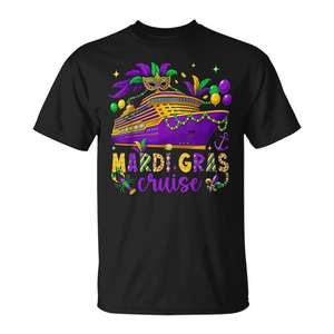 Camiseta Promocional para Tripulación de Crucero Mardi Gras 2026, Camiseta Familiar a Juego de Nueva Orleans - Product Image 1