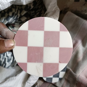 901 Hot Selling Wooden <b>Marble</b> Resin Customized Coaster Set with Natural & Customized Color Made in India - Product Image 4