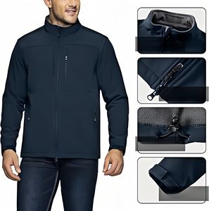 Veste Softshell personnalisée pour hommes confortable et chaud de haute qualité 100% vestes d'extérieur Softshell en tissu original pour hommes - Product Image 1
