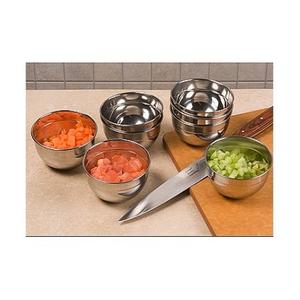 ชุดชามสเตนเลสสตีล8ชิ้นสำหรับเสิร์ฟอาหารรูปทรงกลม - Product Image 1