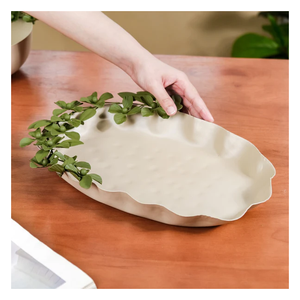 Assiette de service en métal de qualité supérieure pour les tables à manger du Ramadan et de l'Aïd et les occasions festives Plateau de service en acier - Product Image 3