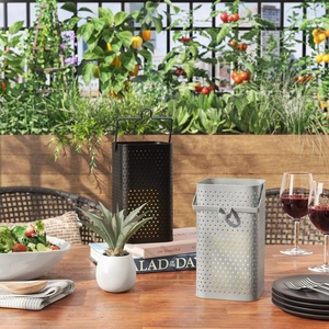 Sheet Iron Pillar Moroccan Candle Holder <b>Black</b> Coated Elegant Candle Jar Holder Lantern Candle Stand For Christmas - Product Image 6